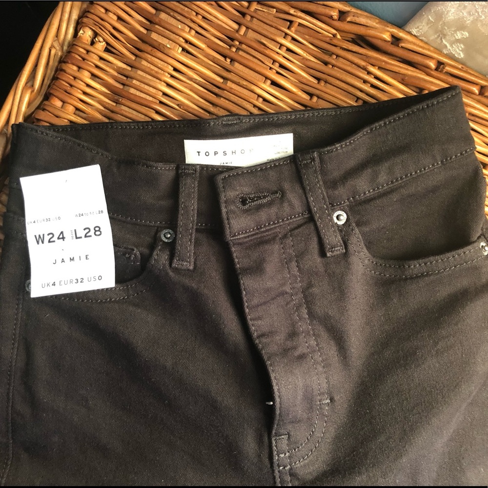 NWOT topshop Jamie black skinny jeans